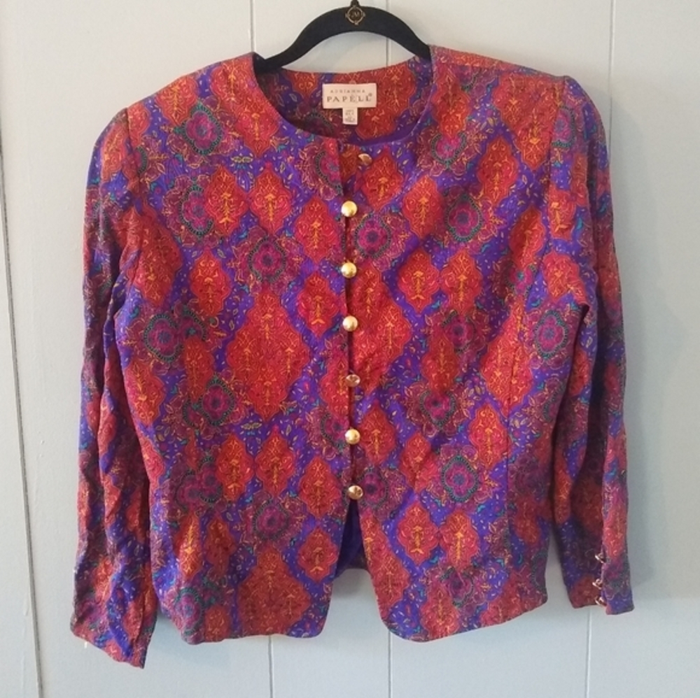 Adrianna Papell Vintage 100% Silk Blouse